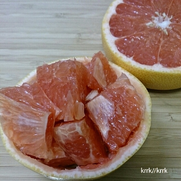 ピンクグレープフルーツ 飾り切り レシピ 作り方 By Krrk Krrk 楽天レシピ